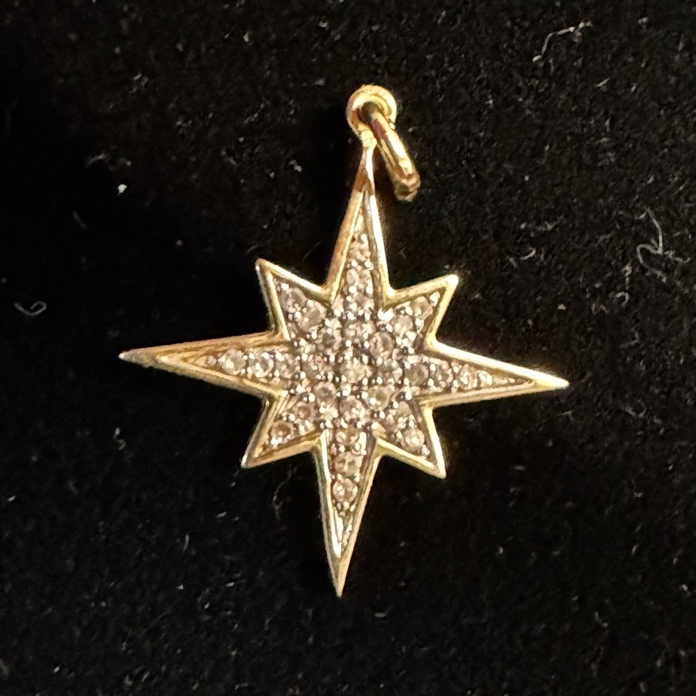 10k yellow gold diamond pave starburst pendant (101)